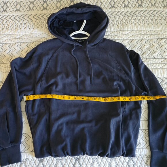 Athleta Seasoft Bubble Hem Sweatshirt Blue Sz XS Oversized EUC - Picture 3 of 6